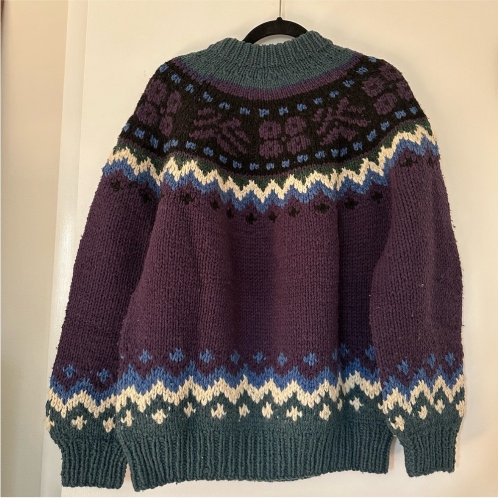 Vintage Handknits Fair Isle Knit Wool Sweater Made In Bolivia - Picture 2 of 4